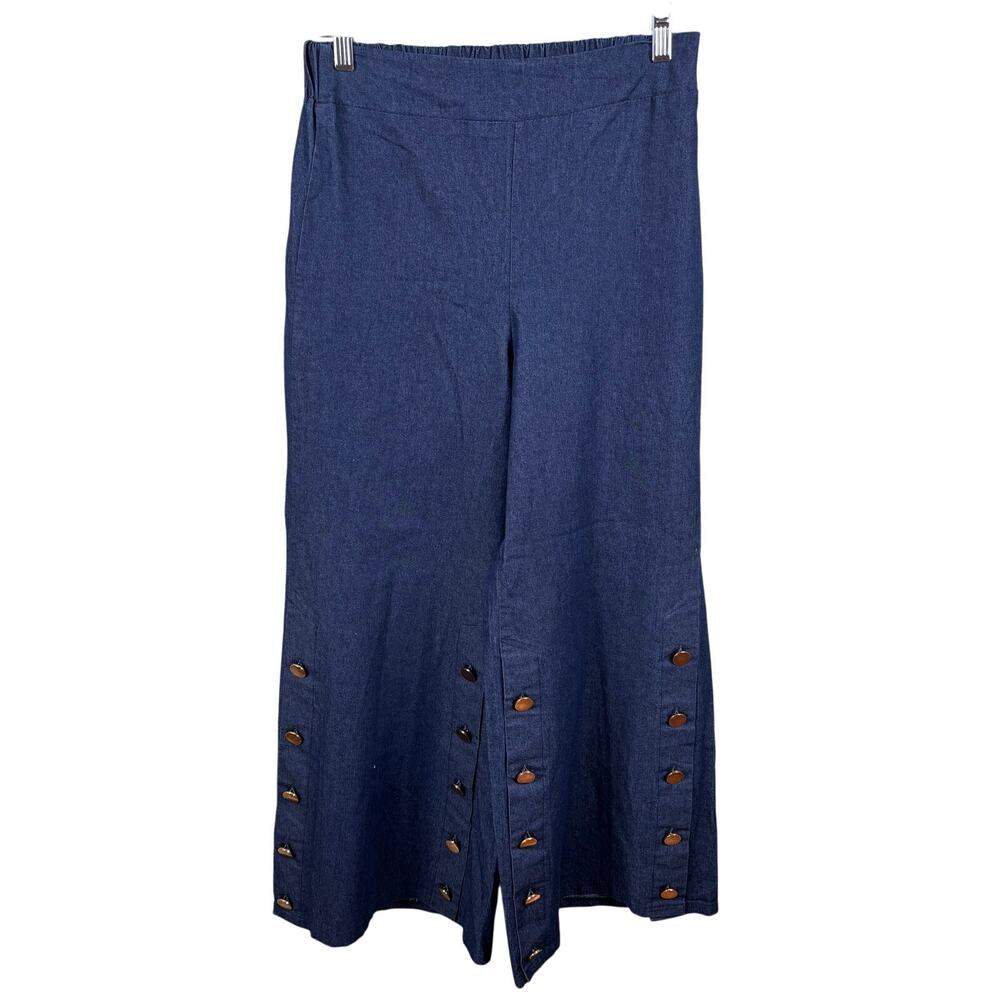 Eien USA Women's Size Small Blue Flared‎ Buttoned Stretch Casual Y2K Pants Jeans